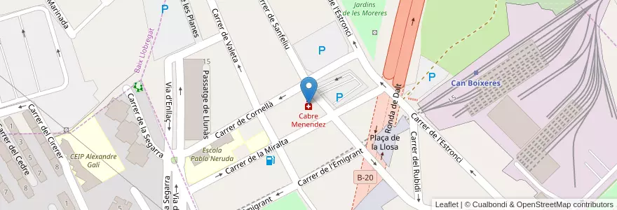 Mapa de ubicacion de Cabre Menendez en スペイン, カタルーニャ州, Barcelona, Baix Llobregat.