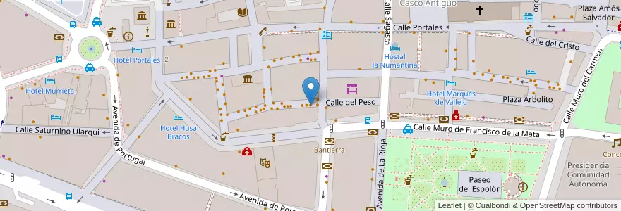 Mapa de ubicacion de Cachetero en España, La Rioja, La Rioja, Logroño.