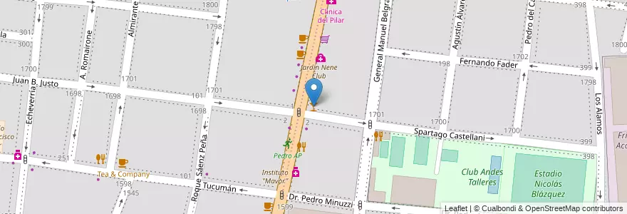 Mapa de ubicacion de Cachivache Club en Argentina, Cile, Mendoza, Godoy Cruz, Departamento Godoy Cruz, Distrito Ciudad De Godoy Cruz.