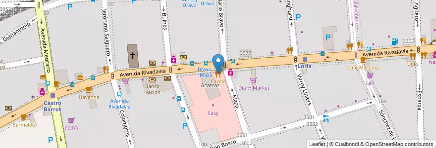 Mapa de ubicacion de Cacillo, Almagro en Argentinien, Ciudad Autónoma De Buenos Aires, Comuna 5, Buenos Aires.