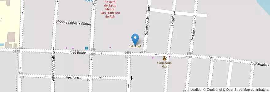 Mapa de ubicacion de C.A.D.I.M. en Argentinien, Corrientes, Departamento Capital, Corrientes, Corrientes.