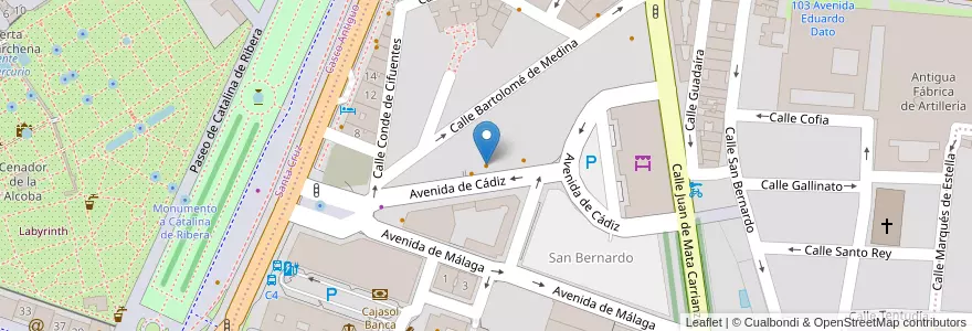 Mapa de ubicacion de Cádiz 9 en Sepanyol, Andalucía, Sevilla, Sevilla.