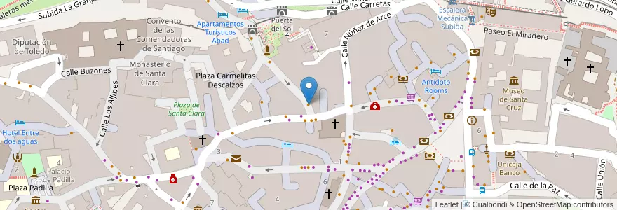 Mapa de ubicacion de Caelia Cervecería en Spanien, Kastilien-La Mancha, Toledo, Toledo, Toledo.