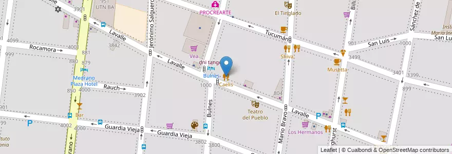Mapa de ubicacion de Caelis, Almagro en Argentine, Ciudad Autónoma De Buenos Aires, Comuna 5, Buenos Aires.