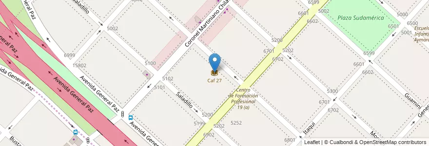 Mapa de ubicacion de Caf 27, Villa Riachuelo en アルゼンチン, Ciudad Autónoma De Buenos Aires, ブエノスアイレス, Comuna 8.