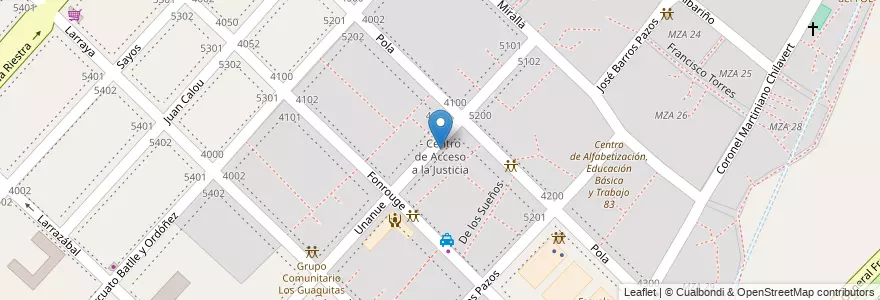 Mapa de ubicacion de CAF - Centro de Acceso a la Justicia, Villa Lugano en الأرجنتين, Ciudad Autónoma De Buenos Aires, Buenos Aires, Comuna 8.
