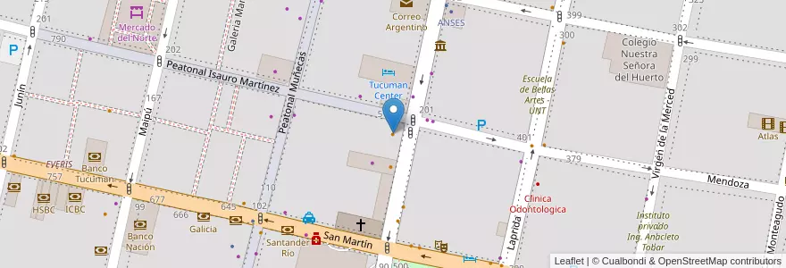 Mapa de ubicacion de Cafe 25 en アルゼンチン, トゥクマン州, San Miguel De Tucumán, Departamento Capital, San Miguel De Tucumán.