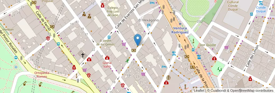 Mapa de ubicacion de Café 3 segundos en اسپانیا, بخش خودمختار مادرید, بخش خودمختار مادرید, Área Metropolitana De Madrid Y Corredor Del Henares, مادرید.