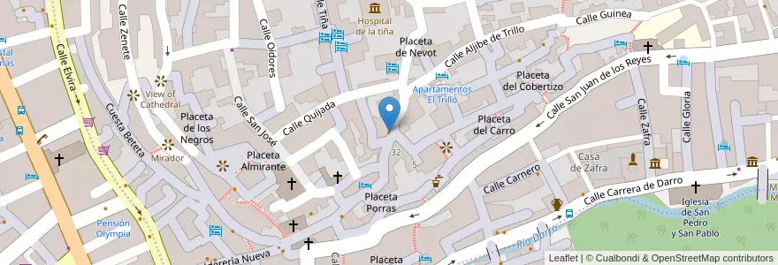 Mapa de ubicacion de Café 4 Gatos en スペイン, アンダルシア州, Granada, Comarca De La Vega De Granada, Granada.