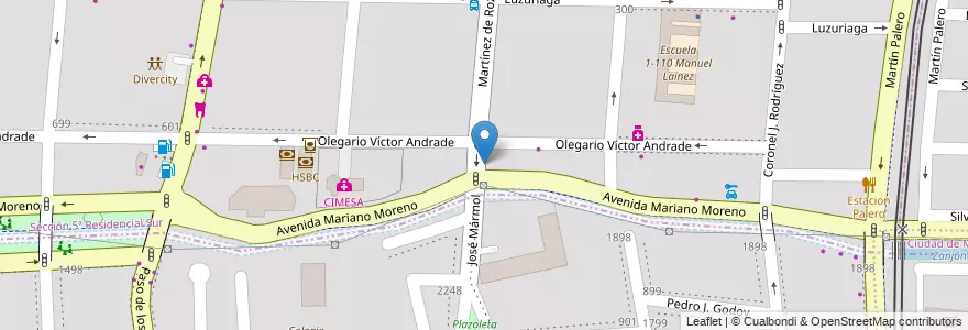 Mapa de ubicacion de Cafe en Argentine, Chili, Mendoza, Departamento Capital, Ciudad De Mendoza, Sección 5ª Residencial Sur.