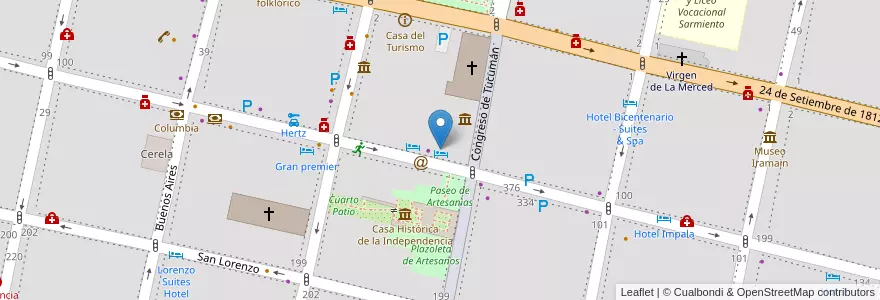 Mapa de ubicacion de Cafe en アルゼンチン, トゥクマン州, San Miguel De Tucumán, Departamento Capital, San Miguel De Tucumán.