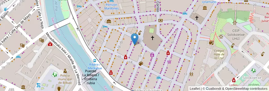 Mapa de ubicacion de Café 91 en Espagne, Pays Basque Autonome, Biscaye, Grand-Bilbao, Bilbao.