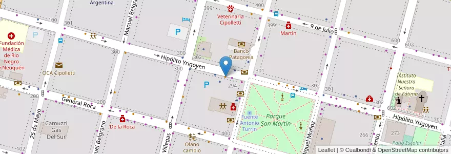 Mapa de ubicacion de Café Al Paso en Argentina, Chile, Wilayah Río Negro, Cipolletti, Departamento General Roca.