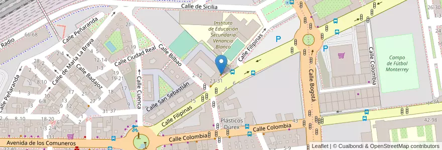 Mapa de ubicacion de Café América en Spain, Castile And León, Salamanca, Campo De Salamanca, Salamanca.