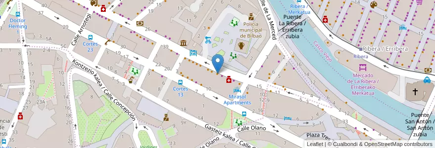 Mapa de ubicacion de Cafe Arias en Испания, Страна Басков, Bizkaia, Bilboaldea, Бильбао.