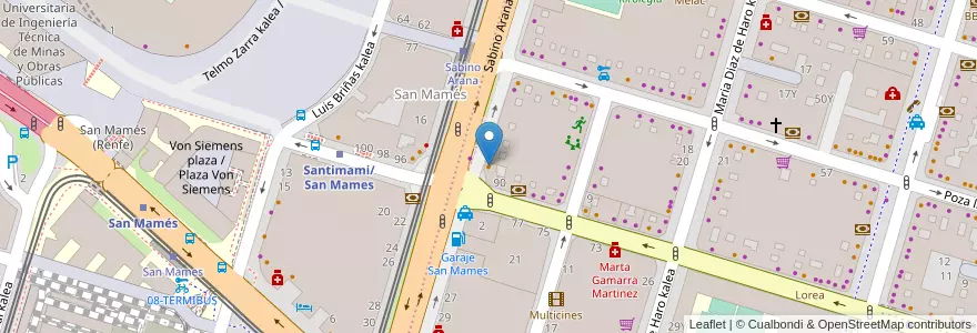 Mapa de ubicacion de Cafe Arlequin en 西班牙, 巴斯克, 比斯开, Bilboaldea, 毕尔巴鄂.