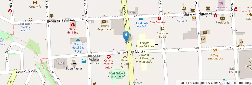 Mapa de ubicacion de Café Balcarce en Аргентина, Жужуй, Departamento Doctor Manuel Belgrano, Municipio De San Salvador De Jujuy.