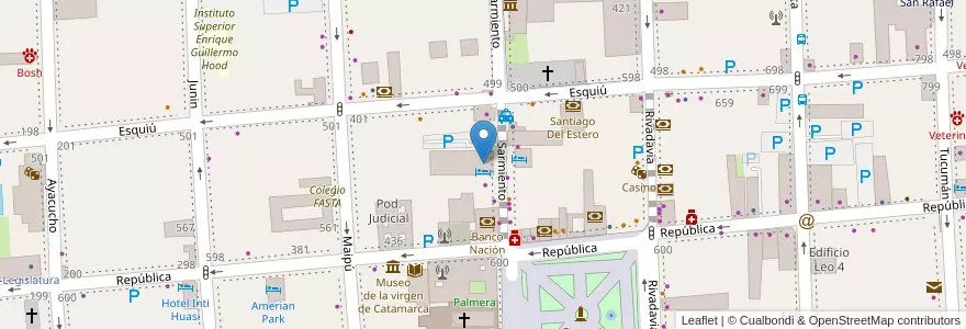 Mapa de ubicacion de Cafe Balcarce en Аргентина, Катамарка, Departamento Capital, Municipio De San Fernando Del Valle De Catamarca, San Fernando Del Valle De Catamarca.