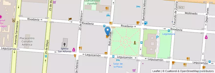 Mapa de ubicacion de Cafe Balcarce en 아르헨티나, Salta, Capital, Municipio De Salta, Salta.