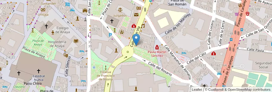 Mapa de ubicacion de Café-Bar 101 en إسبانيا, قشتالة وليون, شلمنقة, دائرة شلمنقة, شلمنقة.