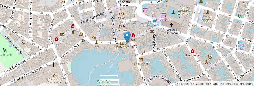 Mapa de ubicacion de Cafe Bar Andalucía en إسبانيا, جزر البليار, España (Mar Territorial), Menorca, جزر البليار, Maó.