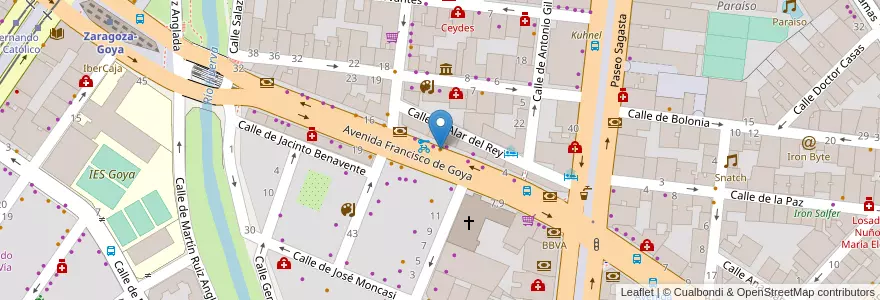 Mapa de ubicacion de Café-bar Arco Iris en Spanje, Aragón, Zaragoza, Zaragoza, Zaragoza.