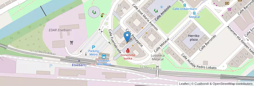 Mapa de ubicacion de Café Bar Arkupe en 西班牙, 巴斯克, 比斯开, Bilboaldea, Basauri.