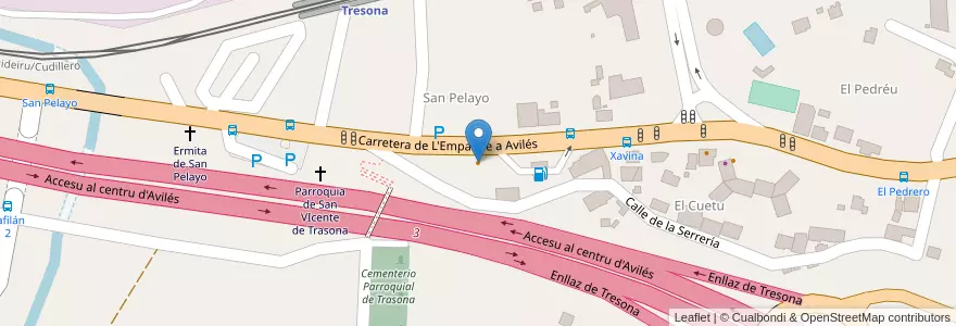 Mapa de ubicacion de Cafe Bar Atenea en اسپانیا, آستوریاس, آستوریاس, Corvera De Asturias.