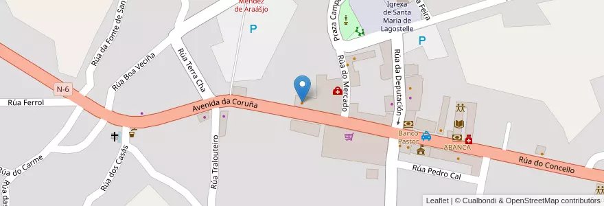 Mapa de ubicacion de Cafe Bar Avenida en 西班牙, Galicia / Galiza, Lugo, Terra Chá, Guitiriz.