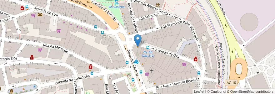 Mapa de ubicacion de Café Bar Corzo en Spagna, Galizia, A Coruña, A Coruña, A Coruña.