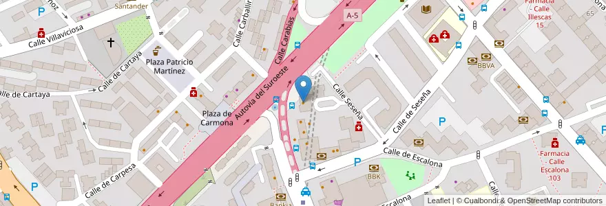 Mapa de ubicacion de Café bar El Pato Mojado en إسبانيا, منطقة مدريد, منطقة مدريد, Área Metropolitana De Madrid Y Corredor Del Henares, مدريد.