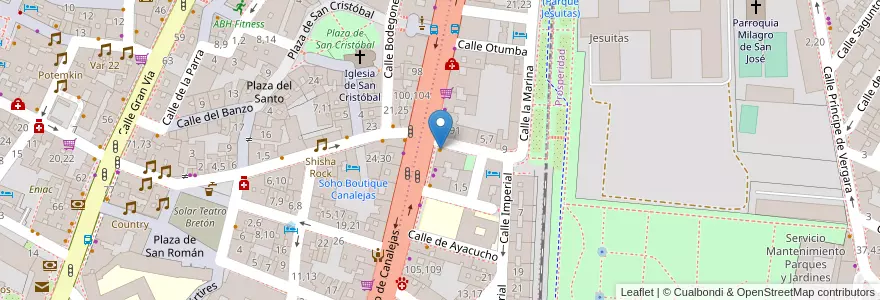 Mapa de ubicacion de Cafe Bar Extremeño en اسپانیا, Castilla Y León, سالامانکا, Campo De Salamanca, سالامانکا.