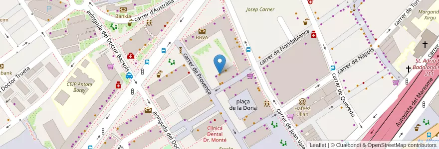 Mapa de ubicacion de Cafe Bar Florida en اسپانیا, Catalunya, Barcelona, Barcelonès, Badalona.