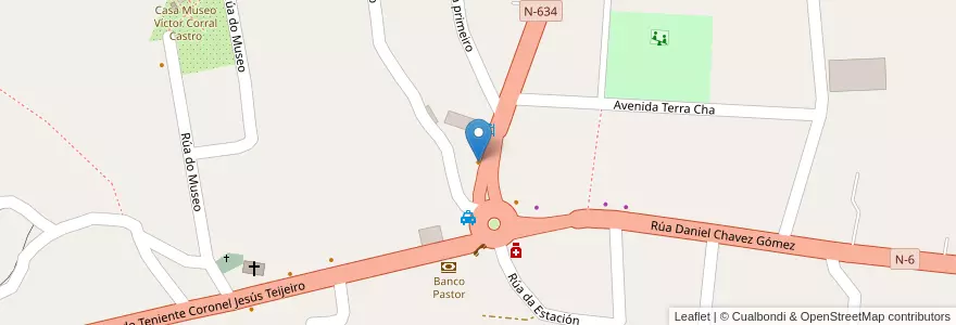 Mapa de ubicacion de Café Bar Guerrero en スペイン, ガリシア州, Lugo, Terra Chá, Begonte.