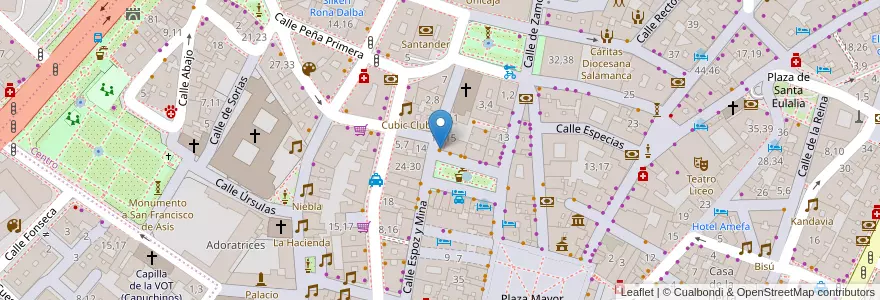 Mapa de ubicacion de Café-Bar Hdez y Fdez en Sepanyol, Castilla Y León, Salamanca, Campo De Salamanca, Salamanca.
