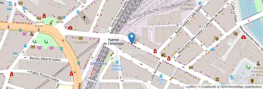 Mapa de ubicacion de Cafe Bar Heredia en İspanya, Bask Bölgesi, Bizkaia, Bilboaldea, Bilbao.