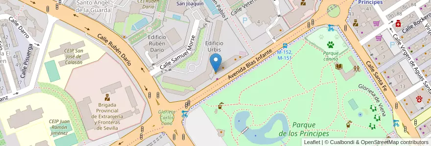 Mapa de ubicacion de Café Bar La Espuela en Spanien, Andalusien, Sevilla, Sevilla.