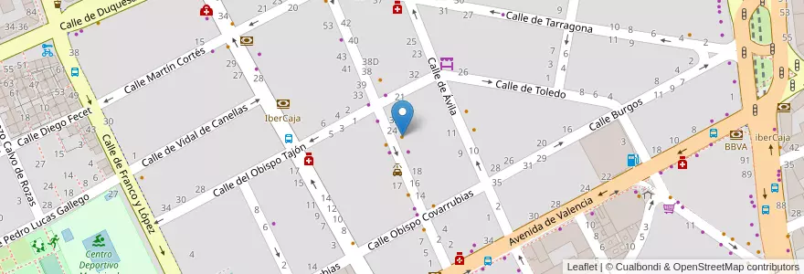 Mapa de ubicacion de Café-bar La Sabina en スペイン, アラゴン州, サラゴサ, Zaragoza, サラゴサ.