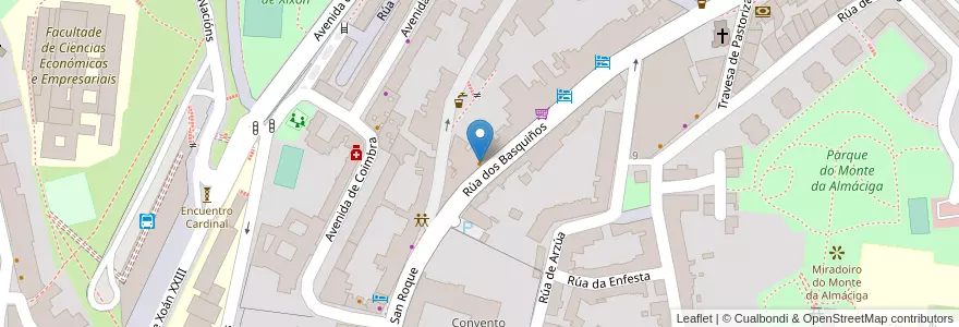 Mapa de ubicacion de Cafe Bar Leis en España, Galicia / Galiza, A Coruña, Santiago, Santiago De Compostela.