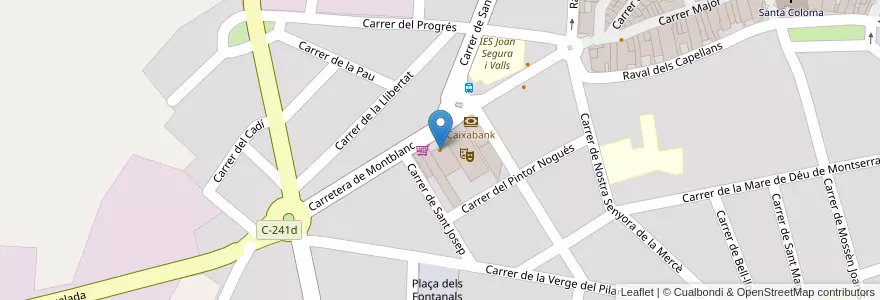 Mapa de ubicacion de Cafè Bar l'Estrella en Espanha, Catalunha, Tarragona, Conca De Barberà, Santa Coloma De Queralt.