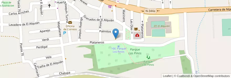 Mapa de ubicacion de Cafe Bar "Los Pinos" en İspanya, Andalucía, Almería, Almería.
