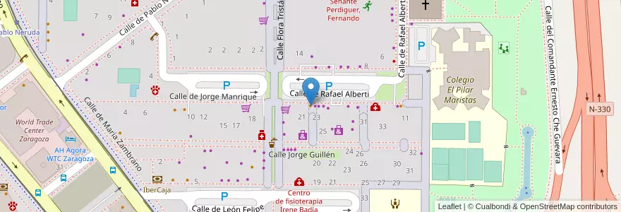 Mapa de ubicacion de Café Bar Los Poetas en 西班牙, Aragón, 萨拉戈萨, Zaragoza, 萨拉戈萨.