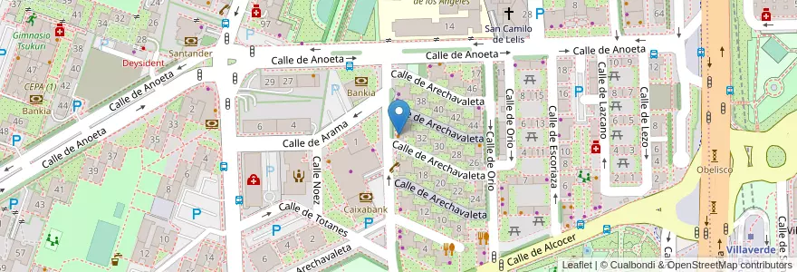 Mapa de ubicacion de Café Bar Martínez en اسپانیا, بخش خودمختار مادرید, بخش خودمختار مادرید, Área Metropolitana De Madrid Y Corredor Del Henares, مادرید.