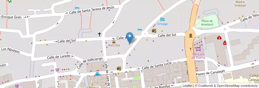 Mapa de ubicacion de Café-Bar Menéndez Pelayo en Spagna, Cantabria, Cantabria, Santander, Santander.