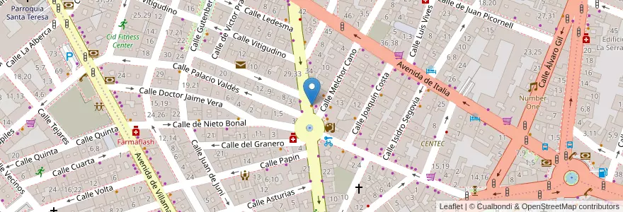 Mapa de ubicacion de Café-Bar MT en 西班牙, Castilla Y León, Salamanca, Campo De Salamanca, Salamanca.