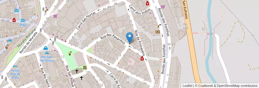 Mapa de ubicacion de Café-Bar Os Paxariños en Spagna, Galizia, Lugo, Lugo, Lugo.