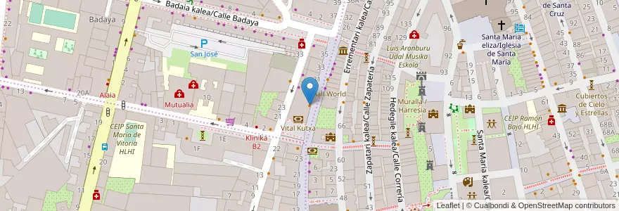 Mapa de ubicacion de Café-Bar Otxanda en España, Euskadi, Araba/Álava, Gasteizko Kuadrilla/Cuadrilla De Vitoria, Vitoria-Gasteiz.