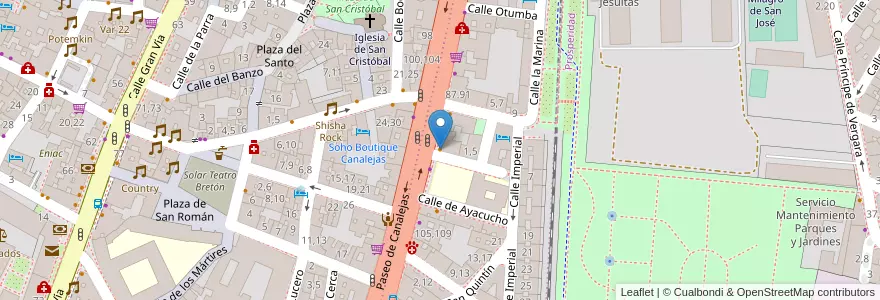 Mapa de ubicacion de Café Bar Paco en İspanya, Castilla Y León, Salamanca, Campo De Salamanca, Salamanca.