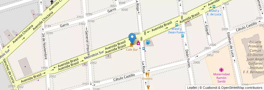 Mapa de ubicacion de Cafe Bar, Parque Patricios en Аргентина, Буэнос-Айрес, Comuna 4, Буэнос-Айрес.