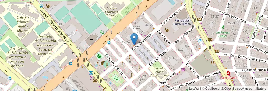 Mapa de ubicacion de Café Bar Pedro´s en إسبانيا, قشتالة وليون, شلمنقة, دائرة شلمنقة, شلمنقة.
